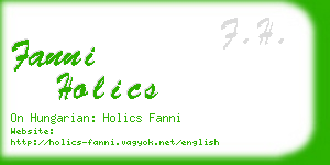 fanni holics business card